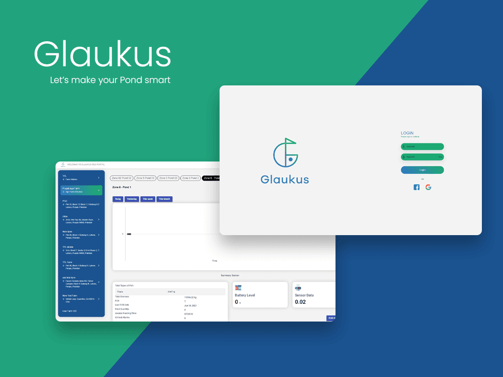 Glaukus — Fishing Pond Automation interface